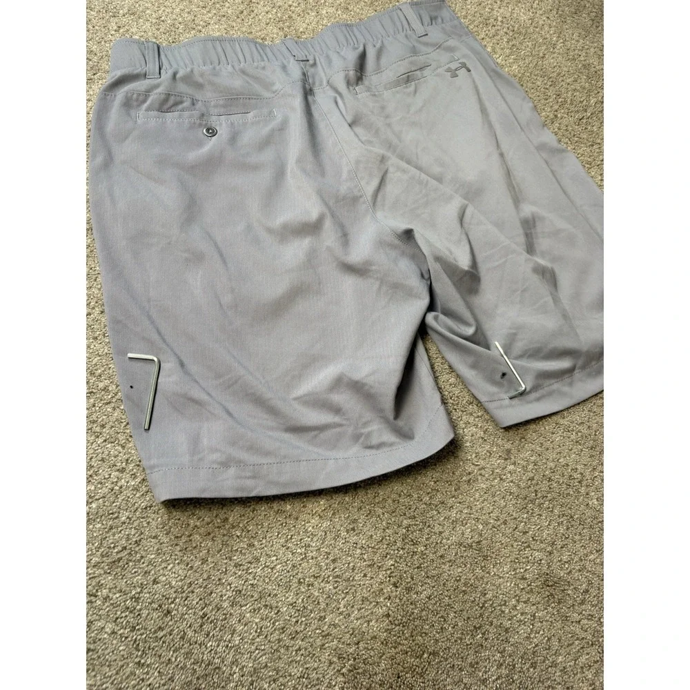 Under Armour Golf Shorts‎ Mens Size 34 Gray Solid Stretch Heat Gear Light